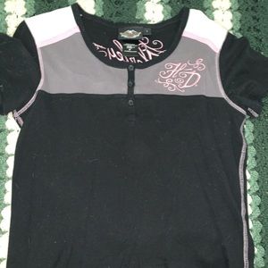 Harley Davidson Short sleeve pull over top